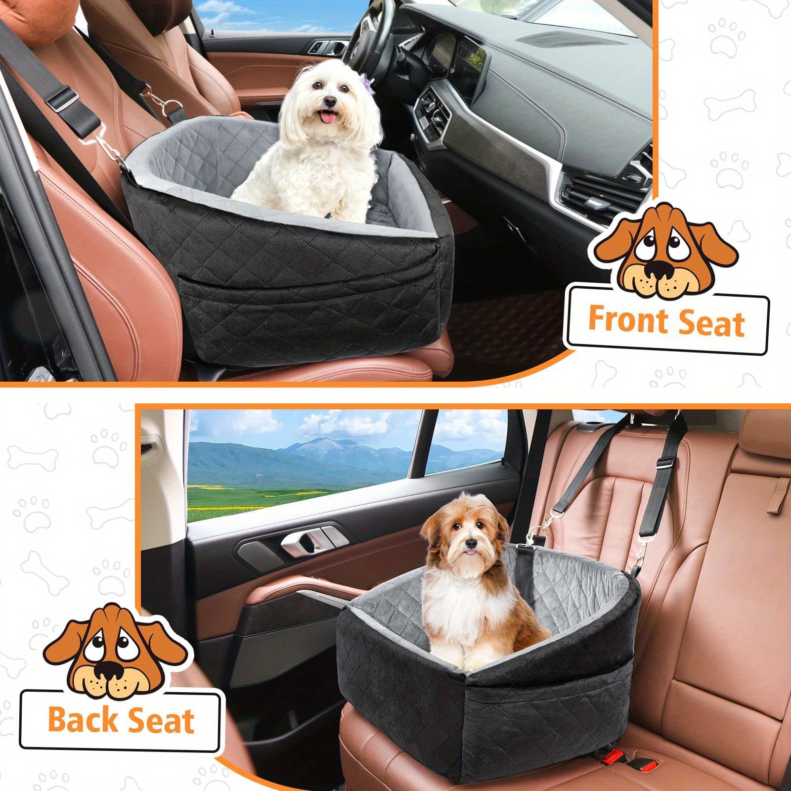 Asiento Elevado ComfyRide Deluxe para Perros Pequeños y Medianos