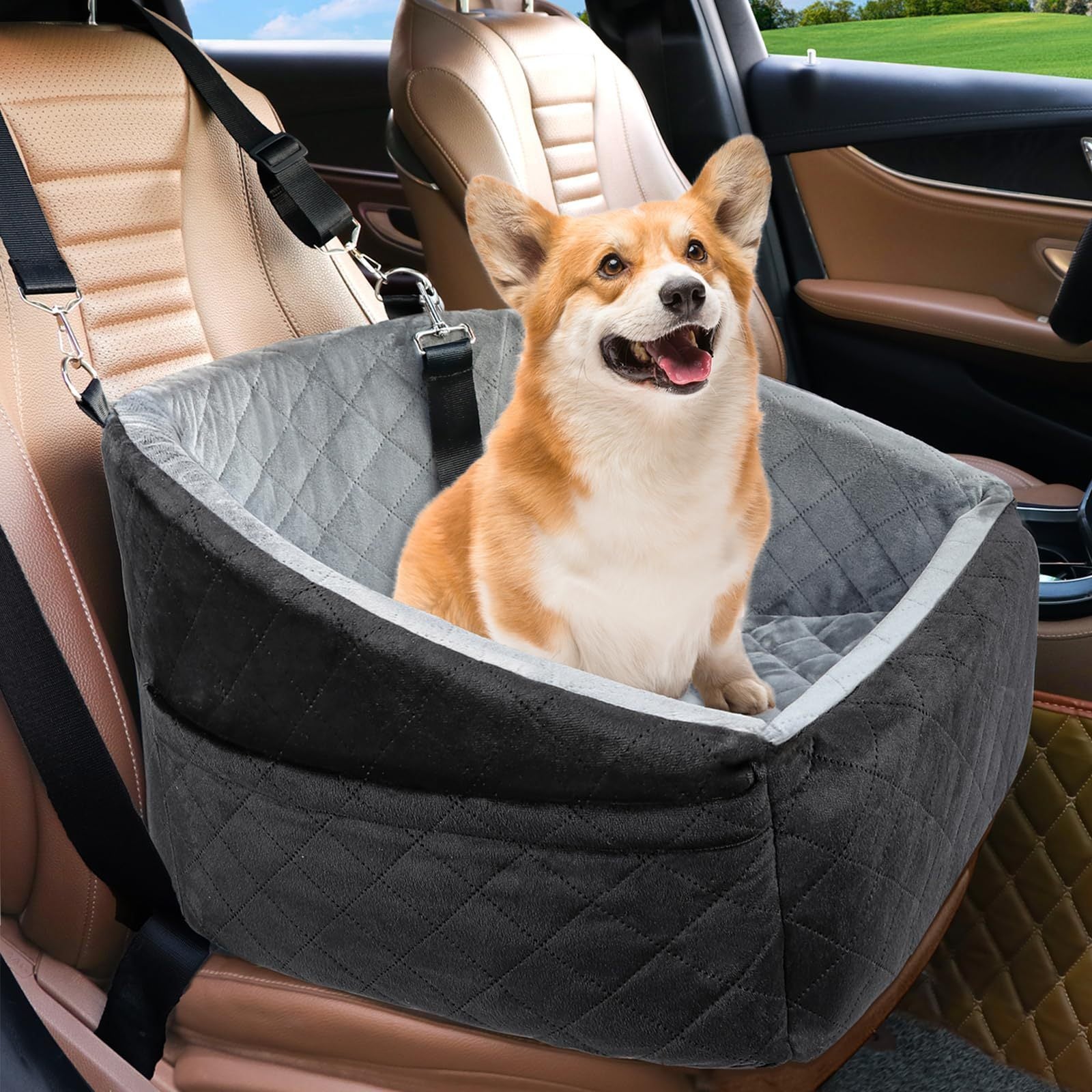 Asiento Elevado ComfyRide Deluxe para Perros Pequeños y Medianos