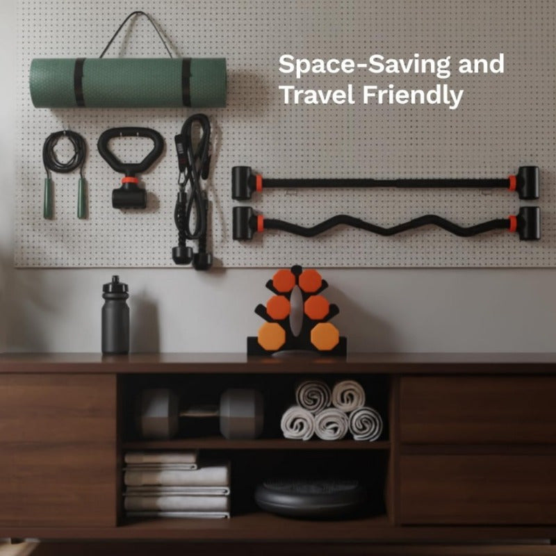 Set de Pesas Ajustables para Fitness en Casa - Construcción de Polipropileno y Hierro Fundido