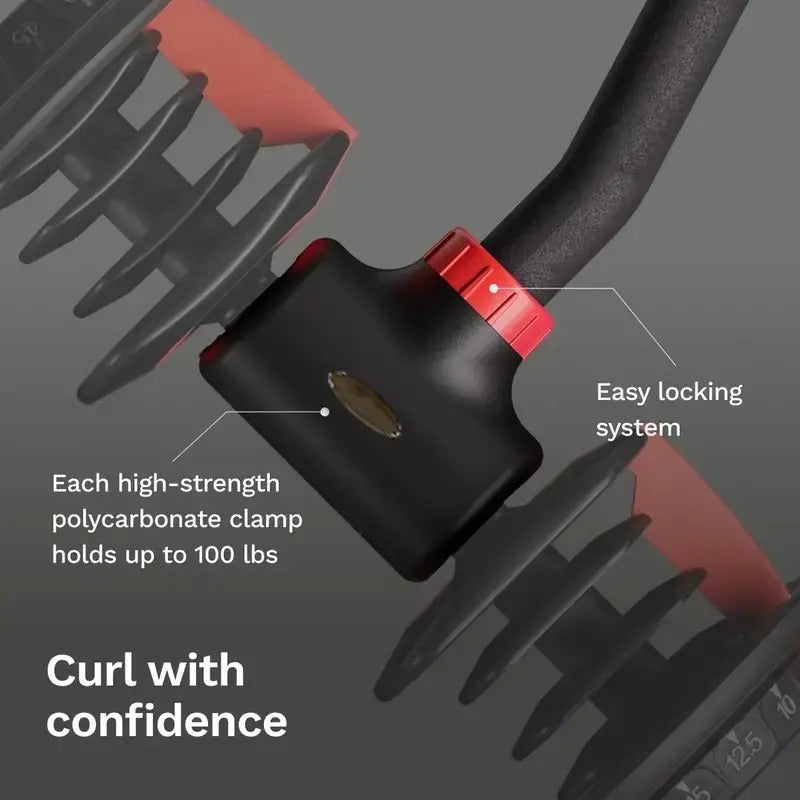 Set de Pesas Ajustables para Fitness en Casa - Construcción de Polipropileno y Hierro Fundido