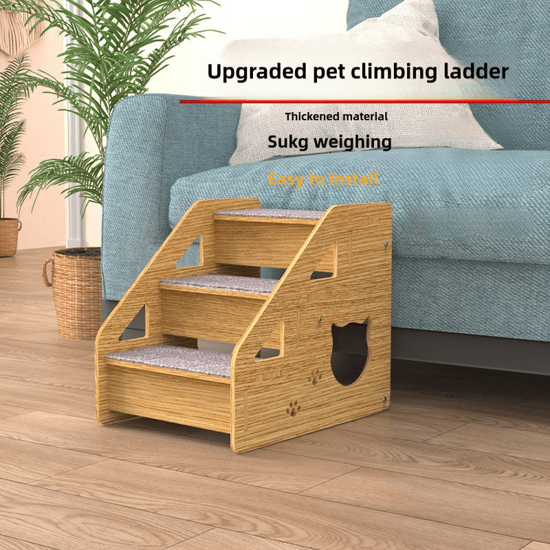 Escalera de Madera para Mascotas, Ideal para Sofás y Camas