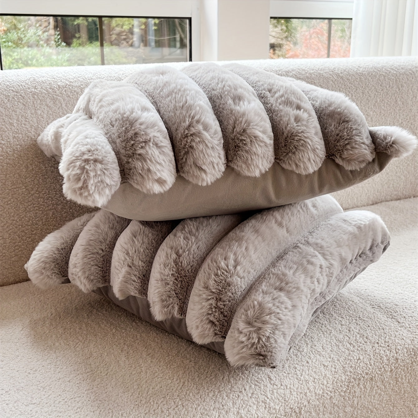 Funda de Cojín Boho Rayas - Suave y Gruesa para Invierno