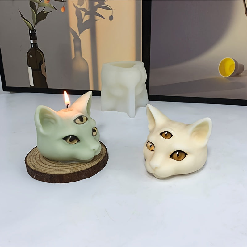 Molde de Silicona para Vela de Gato de Tres Ojos