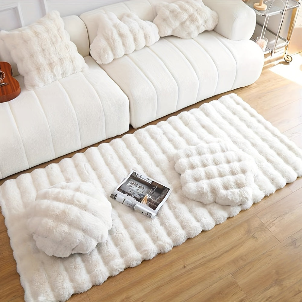 Alfombra Rectangular de Peluche Suave para Salón y Dormitorio