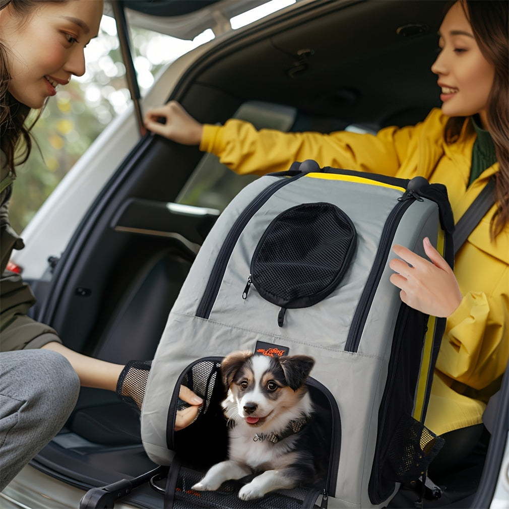 Cochecito de Viaje para Mascotas con Asiento de Coche Desmontable