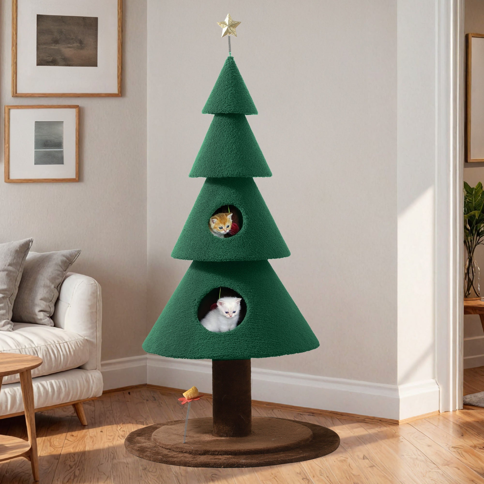 Árbol para Gatos de Interior con Condos y Cama