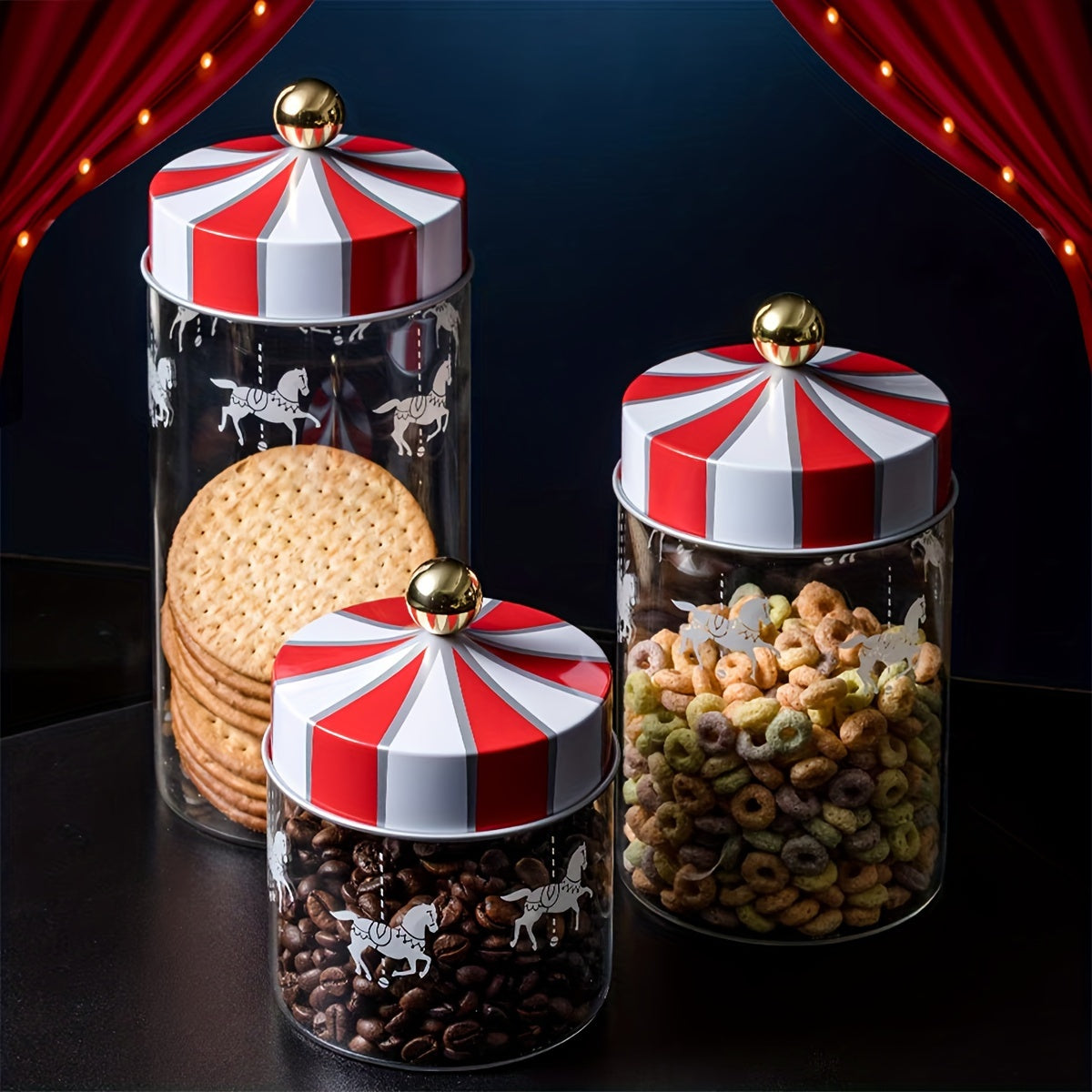 Tarro de Cristal Hermético para Alimentos, 3 Tamaños