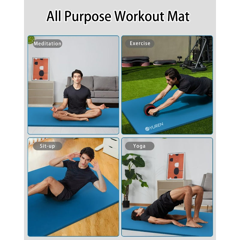 Esterilla de yoga extra ancha TPE 78"×35" 15 mm