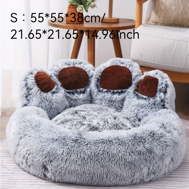 Cama de Mascotas Acolchada Pata de Oso - Confort Todo el Año
