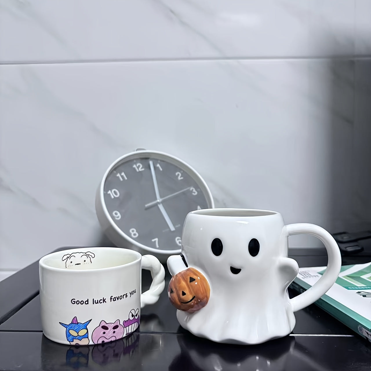 Taza de Cerámica Halloween 600ml Calabaza y Fantasma