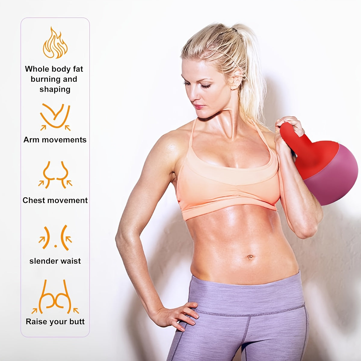 Kettlebell Rojo Suave de Polietileno 5-30LB para Fitness en Casa