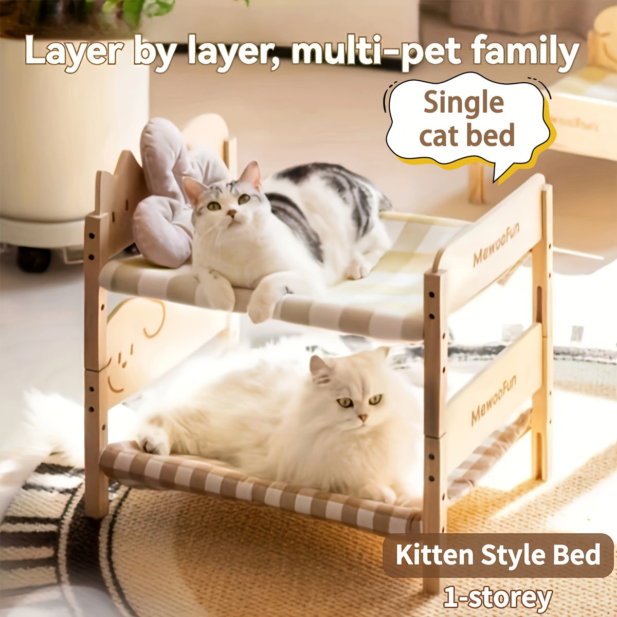 Hamaca Elevada de Tres Niveles para Mascotas