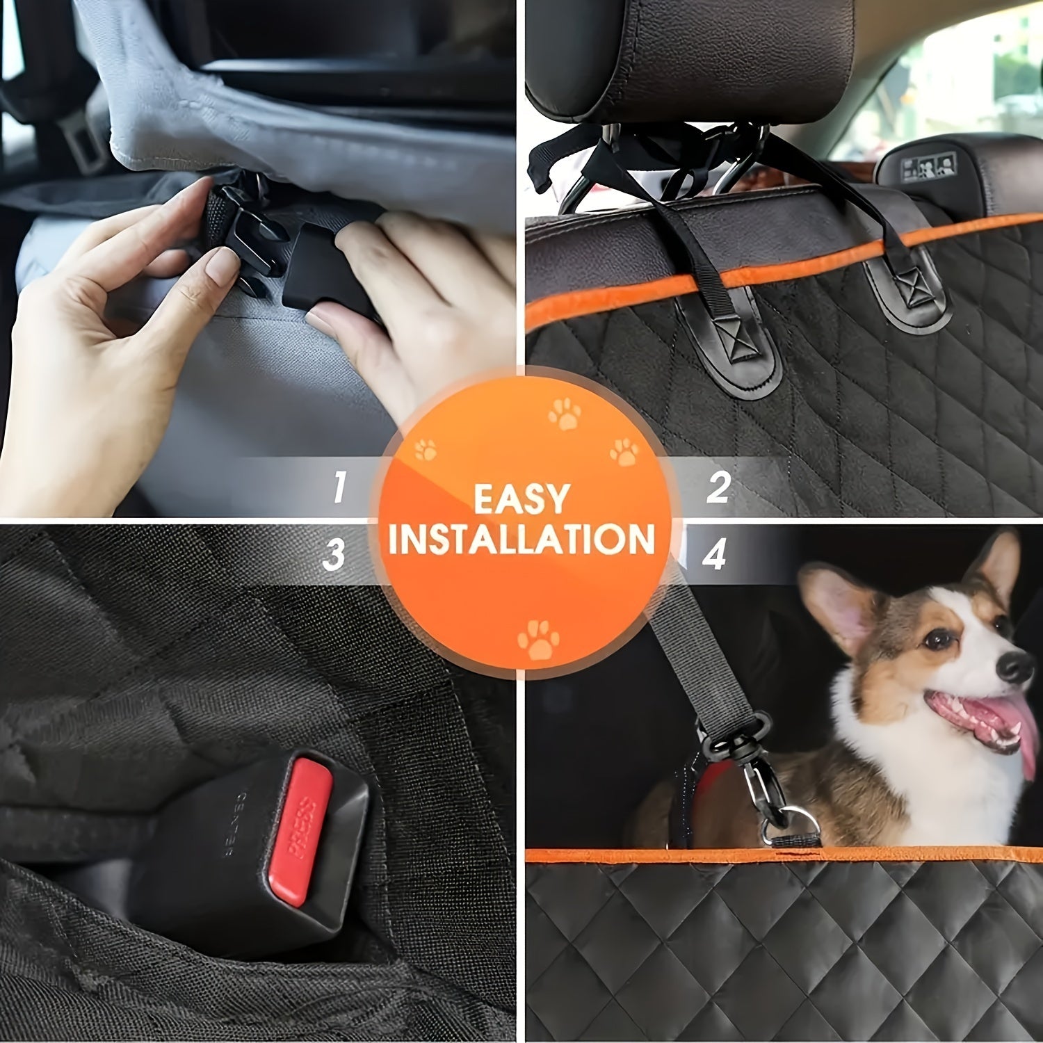 Funda Protectora Impermeable para Asiento de Coche de Perro