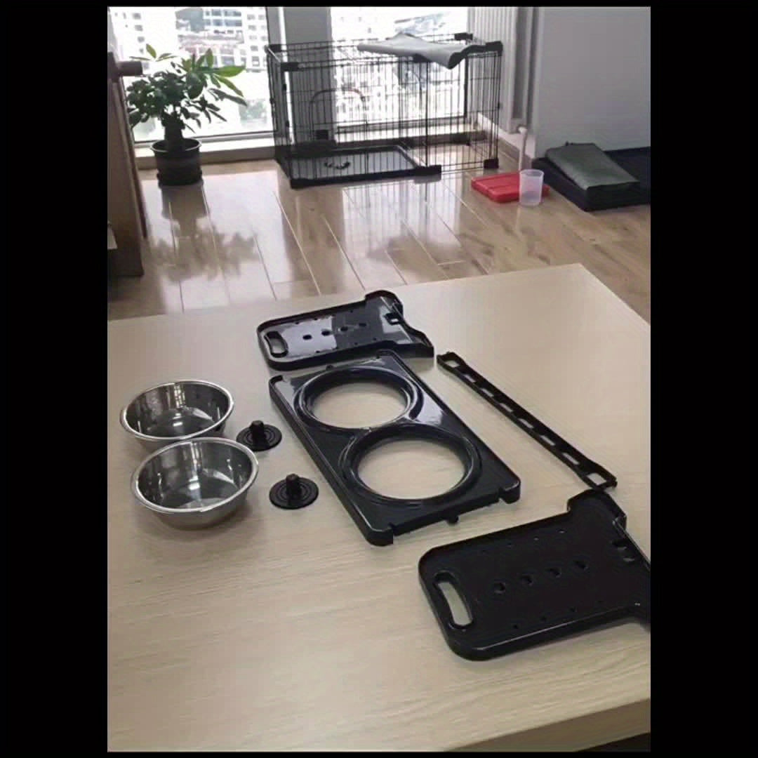 Soporte Ajustable para Comederos de Mascotas en Acero Inoxidable