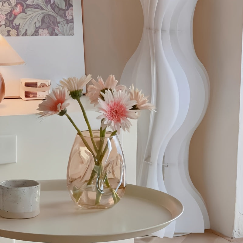 Jarrón de Cristal Redondo Contemporáneo para Rosas y Lirios