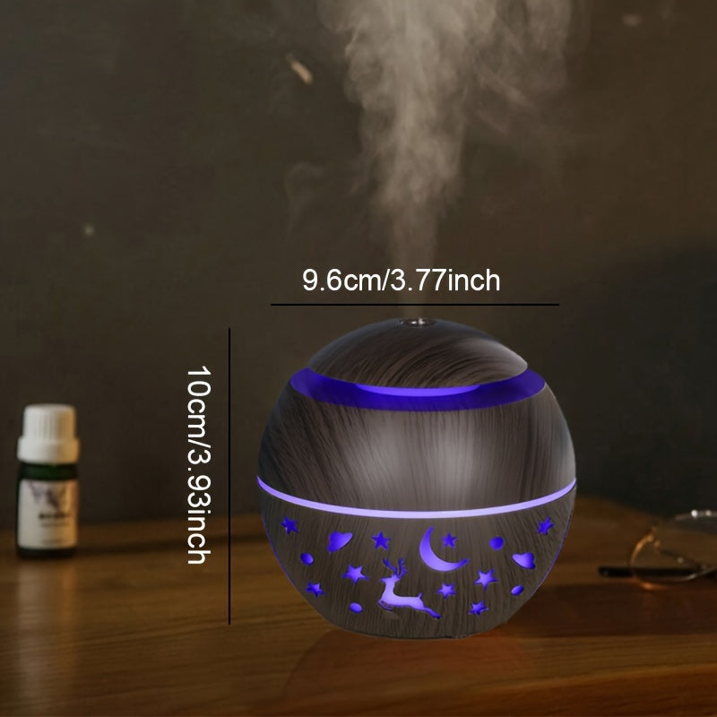 Humidificador Aromático USB con Diseño de Madera para Hogar y Oficina