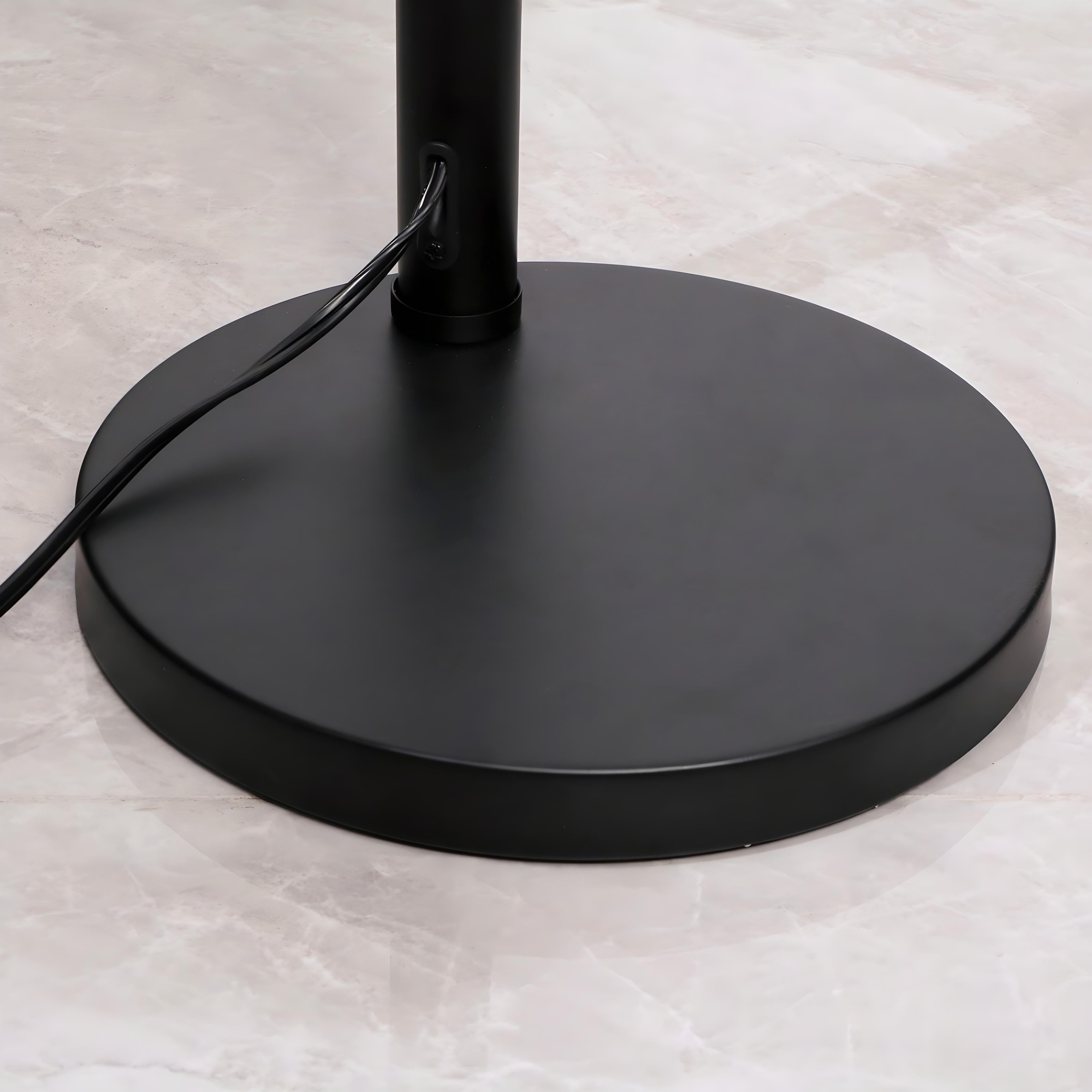 Lámpara de Pie con Arcos Giratorios y Pantallas de Lino