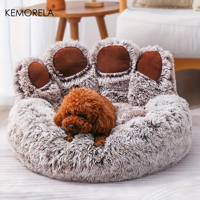 Cama de Peluche en Forma de Pata de Oso para Mascotas Pequeñas