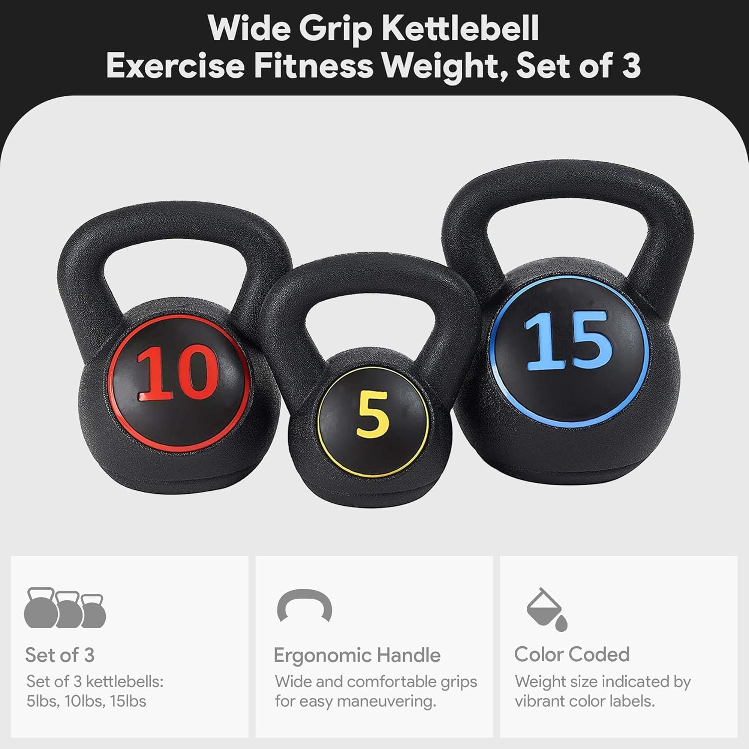 Set de Kettlebells BalanceFrom para Ejercicio y Fitness