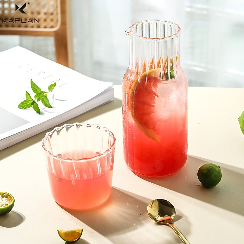 Jarra de Cristal con Vaso, 600ml para Mesita de Noche