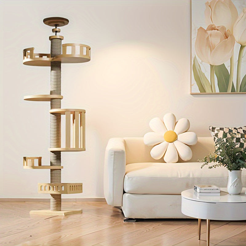 Árbol para Gatos de Madera con Plataformas y Rascadores