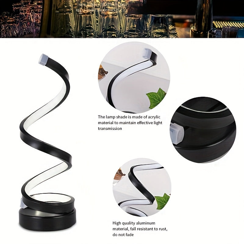 Lámpara de Mesa Espiral Moderna - Decoración Estilizada para el Hogar