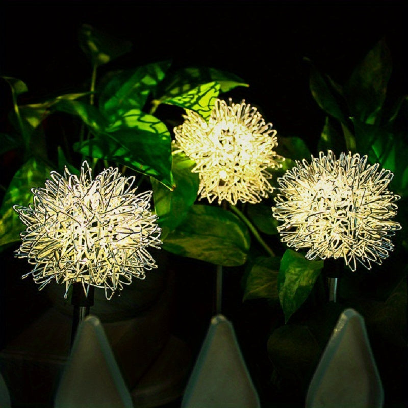 Lámpara Solar de Jardín Dandelion, Aluminio y LED Impermeable