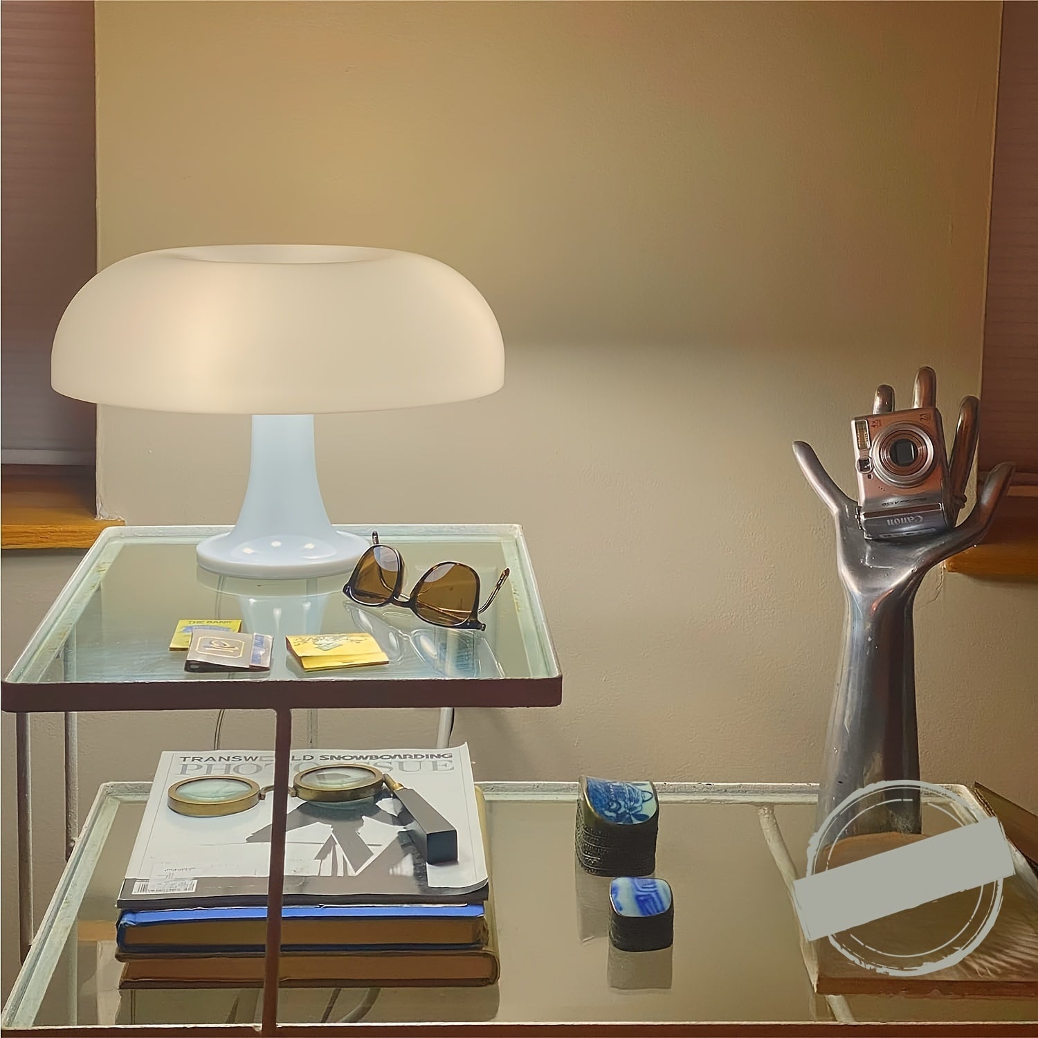 Lámpara de Mesa LED Champiñón Chic - Luz Regulable USB para Decoración de Hogar