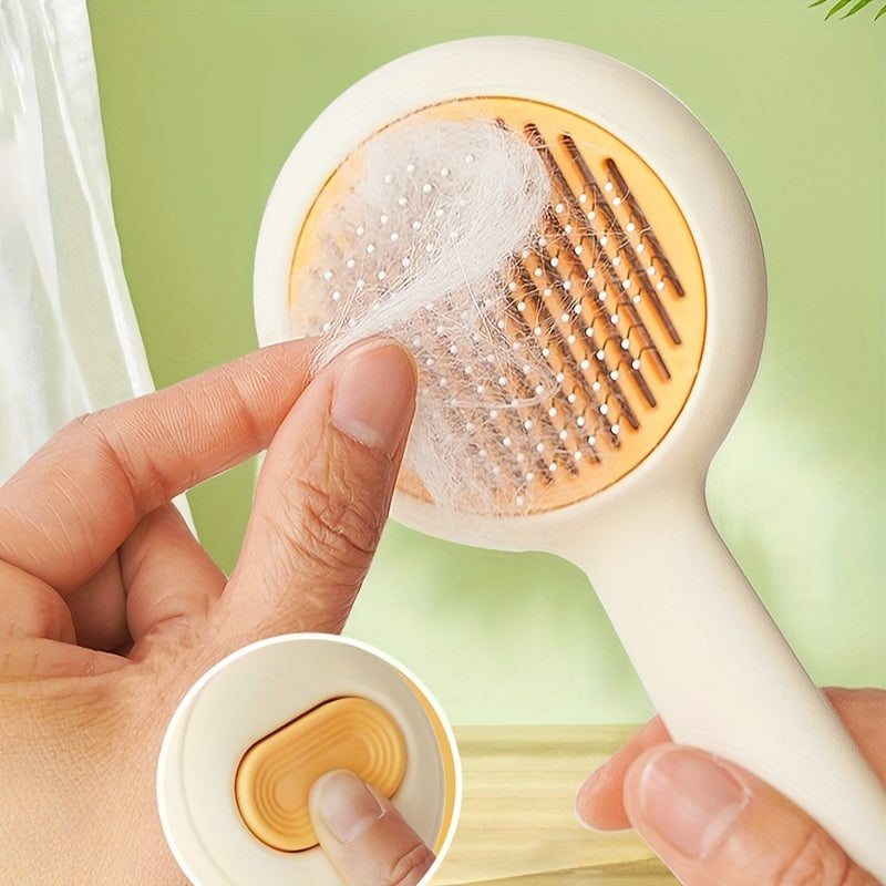 Cepillo de Masaje y Desenredado para Mascotas de Acero Inoxidable