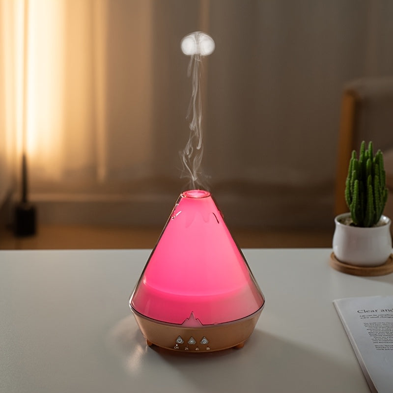 Difusor Aromático Volcán USB con Luz Ambiental para Hogar y Oficina