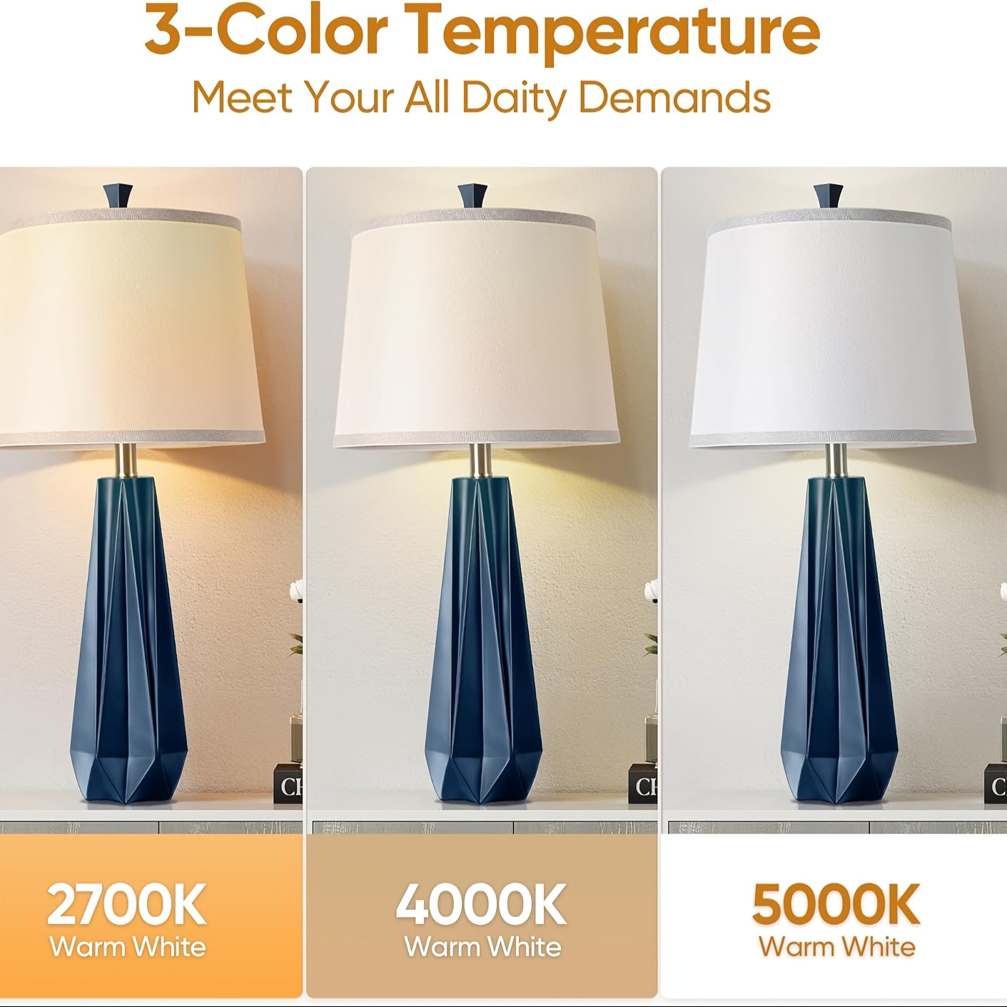 Set de 2 Lámparas de Mesa Modernas Azul Marino con Pantalla de Lino