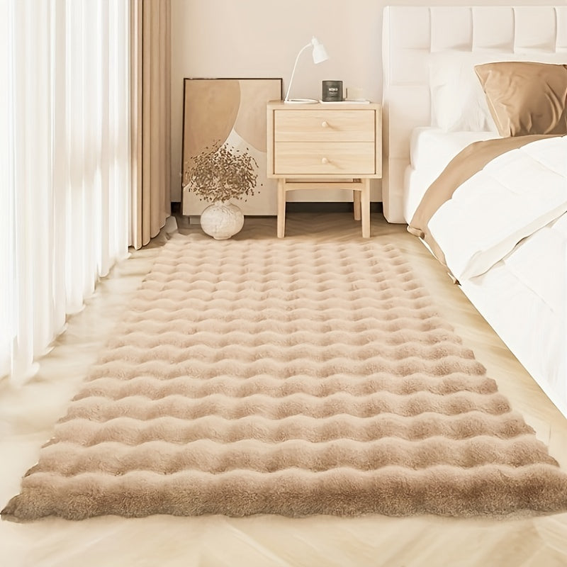 Alfombra Rectangular de Peluche Suave para Salón y Dormitorio