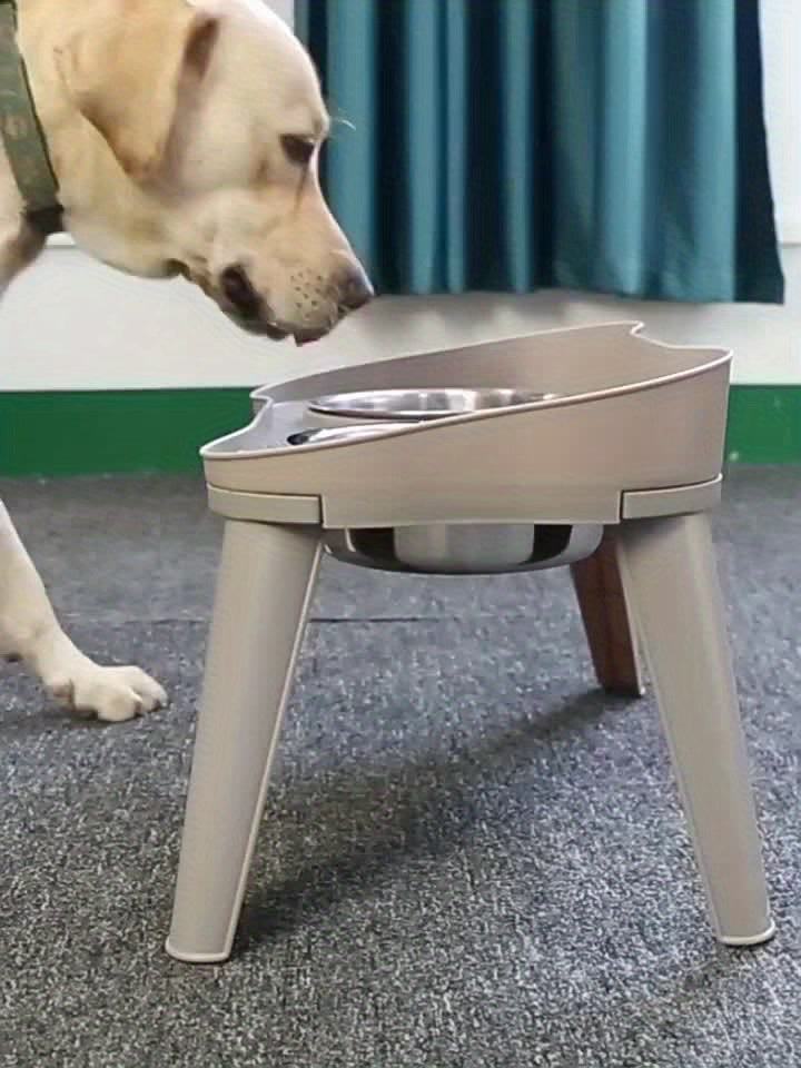 Comedero Elevado de Acero Inoxidable Antideslizante para Mascotas (M)