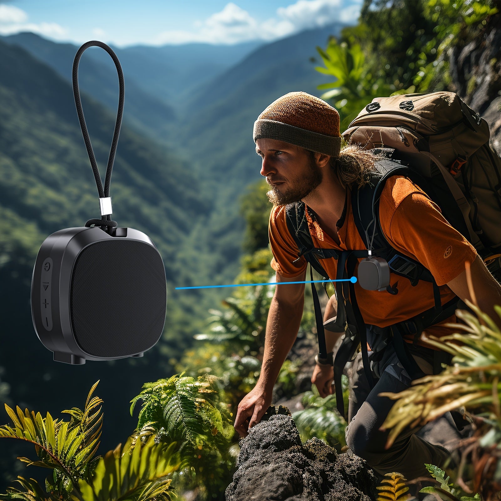 Altavoz Inalámbrico Portátil con Luz RGB, Recargable por USB-C