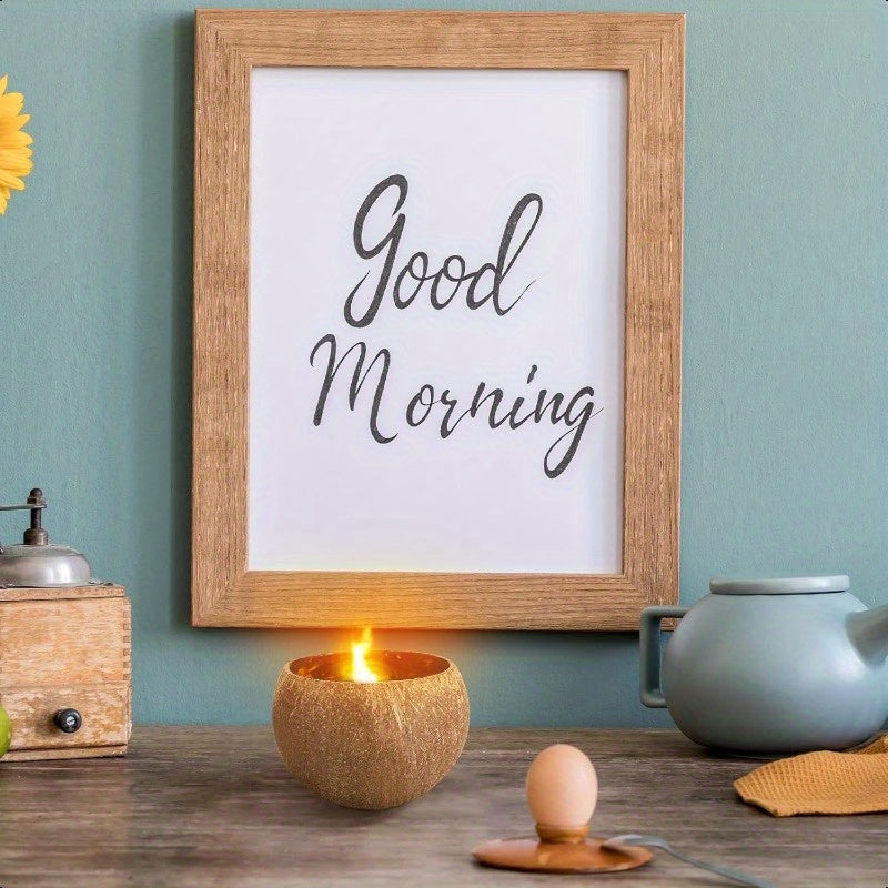 Vela de Cera de Soja con Aroma a Playa Tropical en Cuenco de Coco