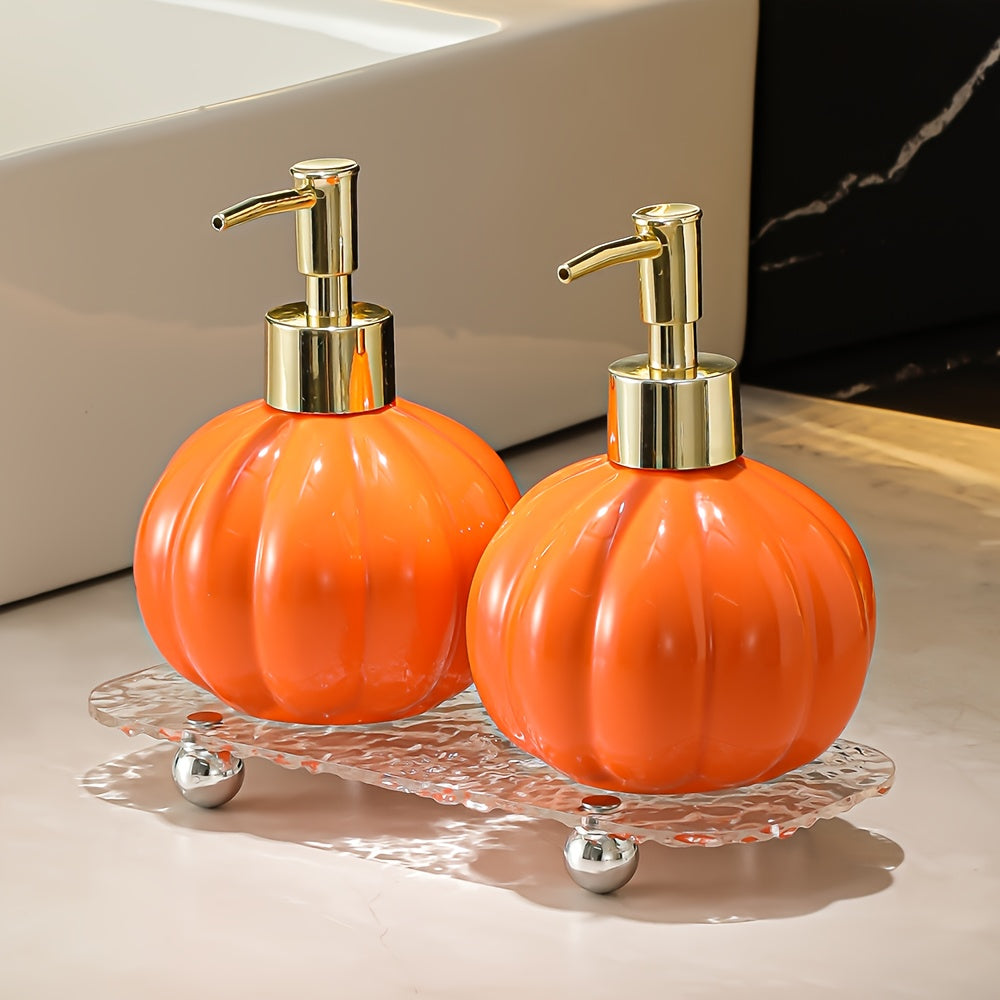 Dispensador de Jabón Cerámico en Forma de Calabaza, 375 ml