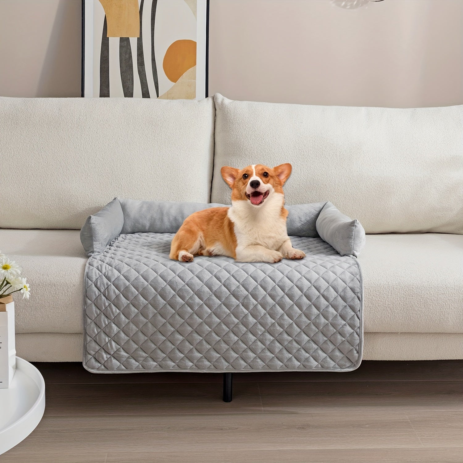 Cama Acolchada para Mascotas Grandes y Medianas, Antideslizante