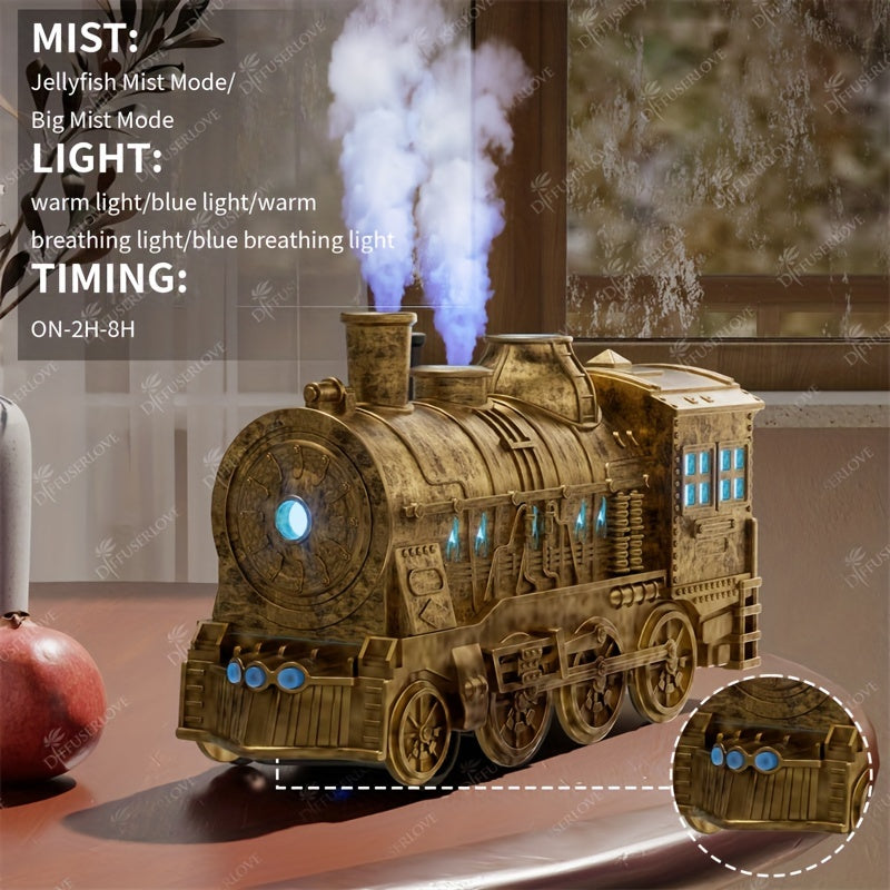 Difusor de Aromas y Humidificador en Forma de Tren, 300 ml