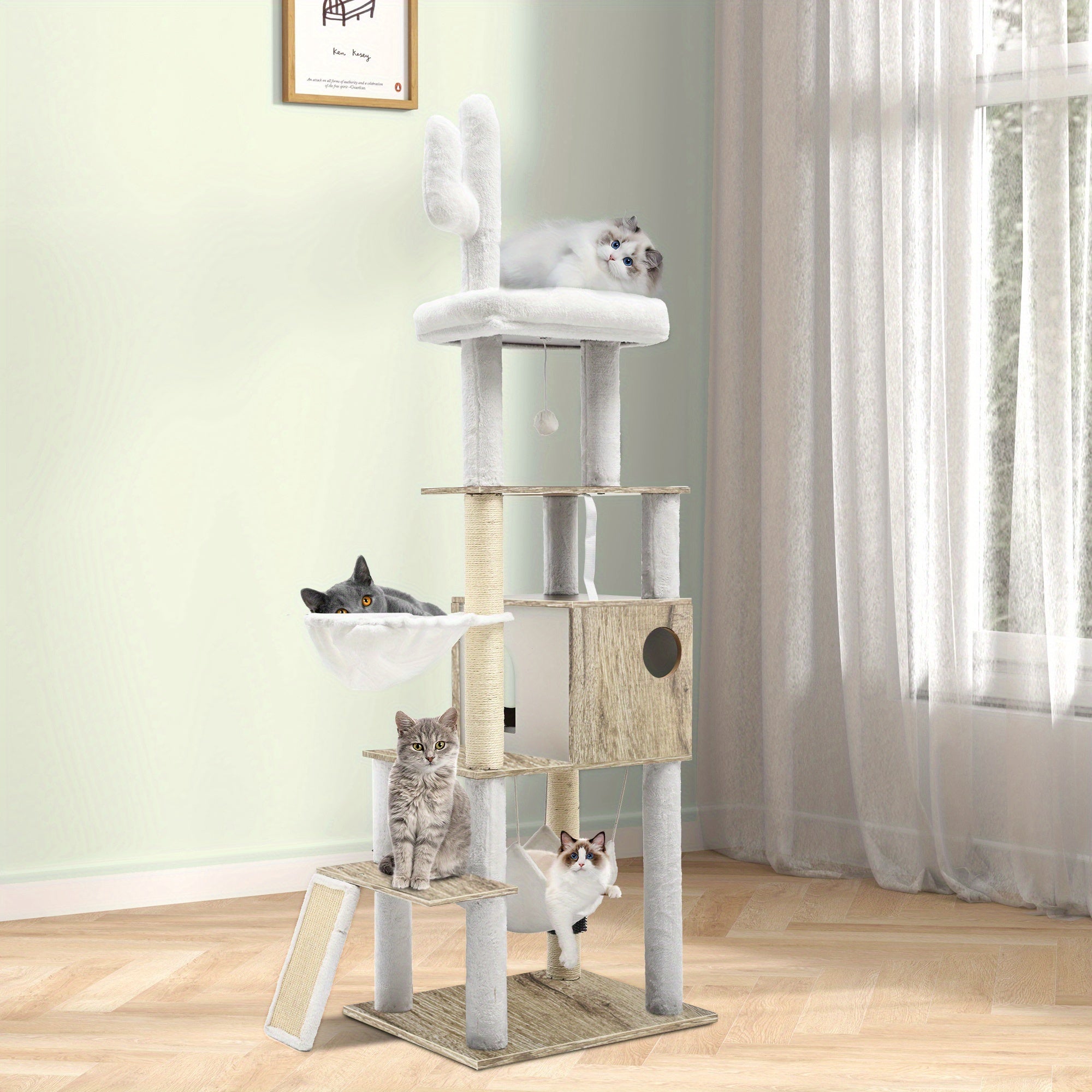 Árbol para Gatos de Interior con Condos y Cama