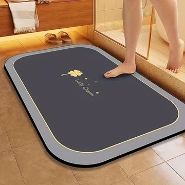 Alfombra de Baño Antideslizante y Absorbente con Diseño Geométrico