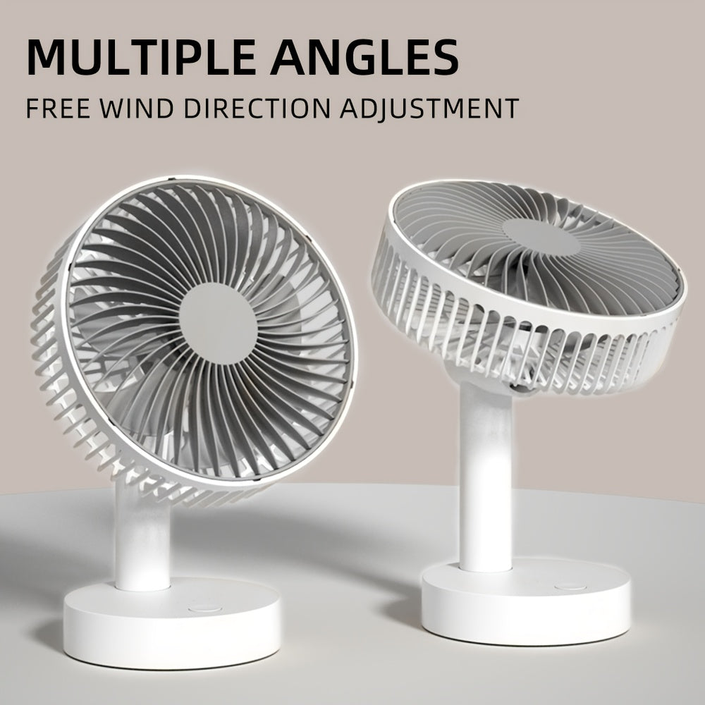 Ventilador Mini USB Recargable con Soporte - Ideal para Hogar y Oficina