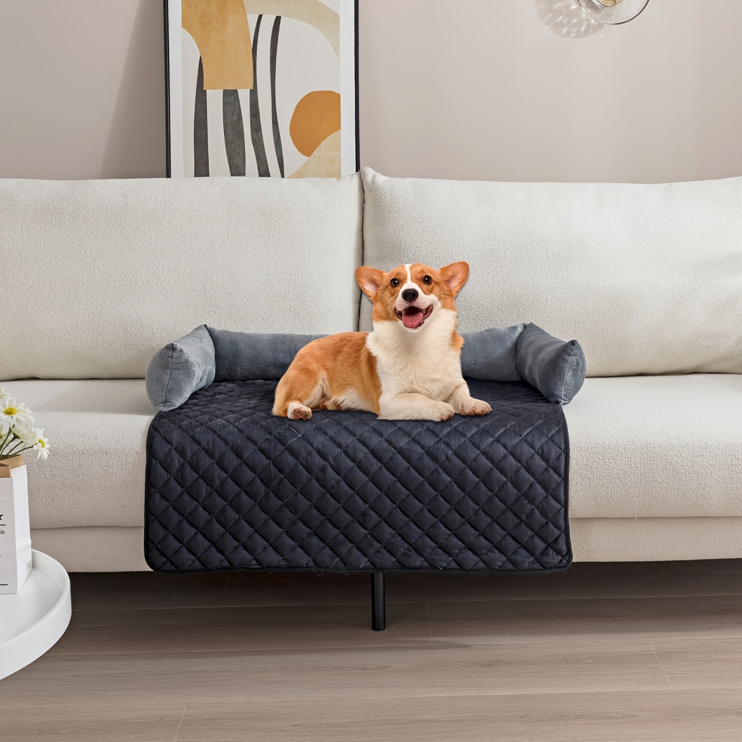 Cama Acolchada para Mascotas Grandes y Medianas, Antideslizante