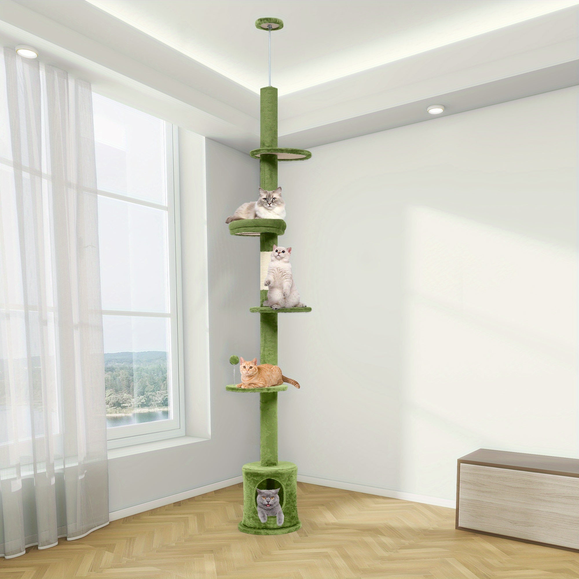 Árbol para Gatos de Interior con Condos y Cama