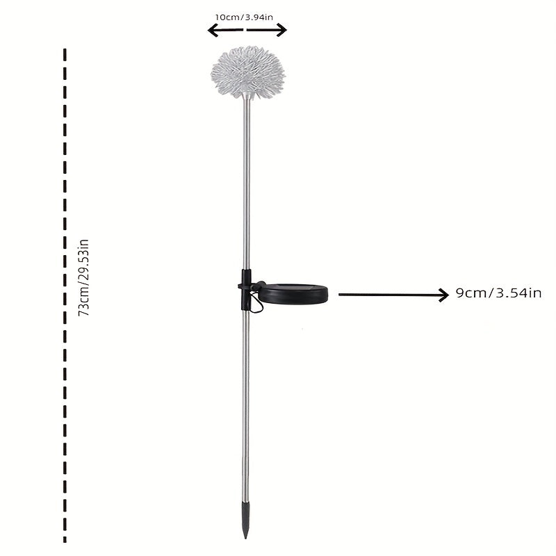 Lámpara Solar de Jardín Dandelion, Aluminio y LED Impermeable