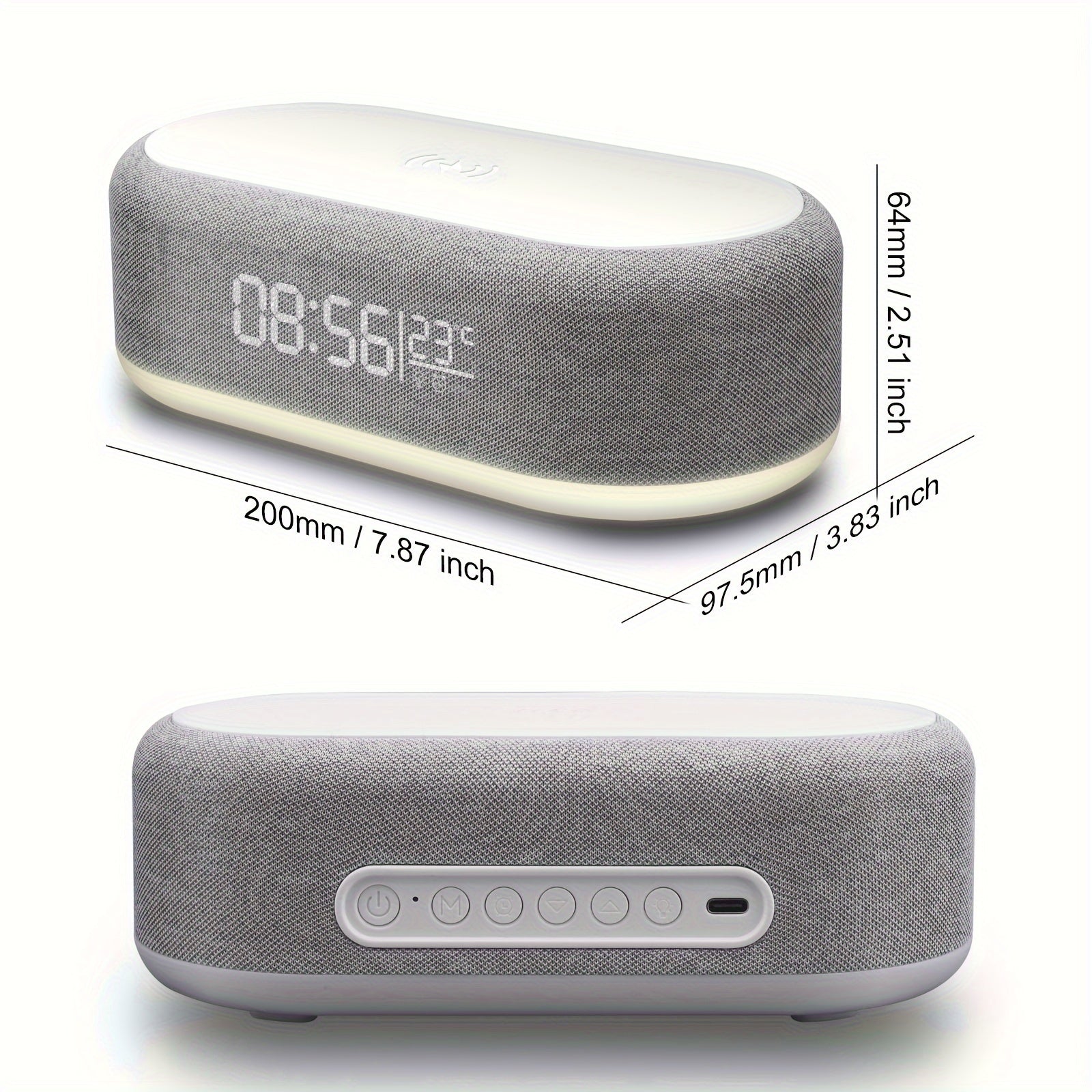 Estación de Carga Inalámbrica y Reloj Despertador con Luz Nocturna