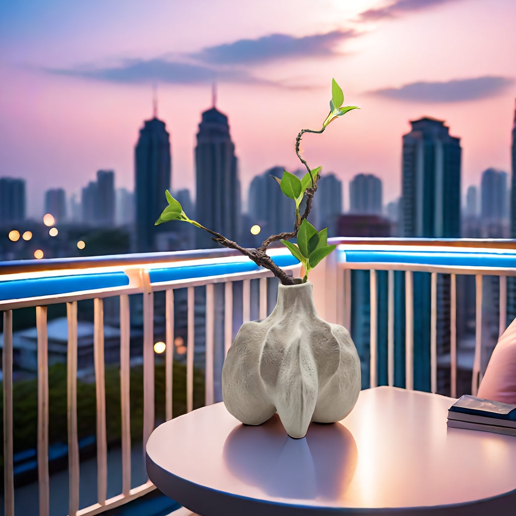 Jarrón Cerámico Bohemio para Flores Secas e Hidropónicas