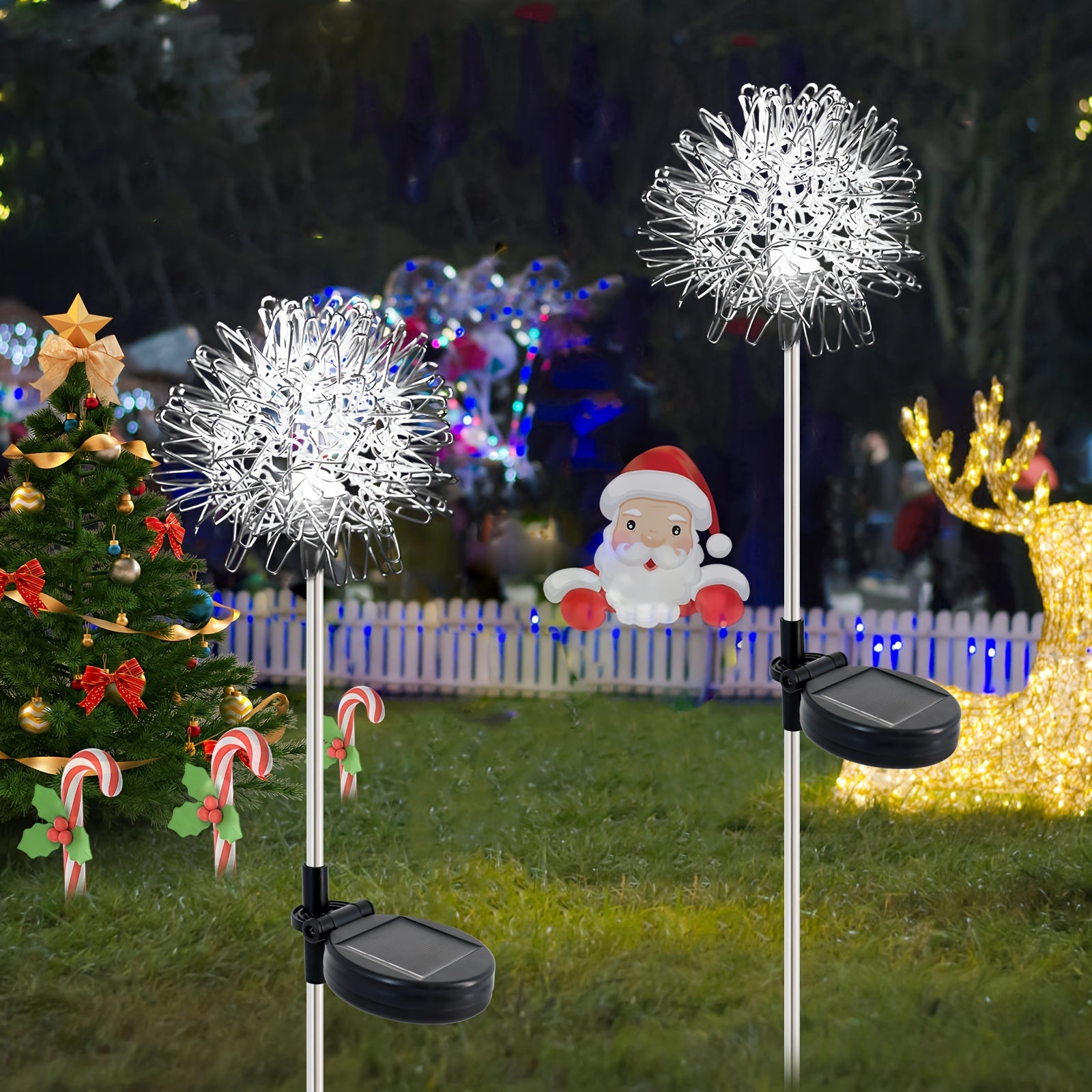 Lámpara Solar de Jardín Dandelion, Aluminio y LED Impermeable