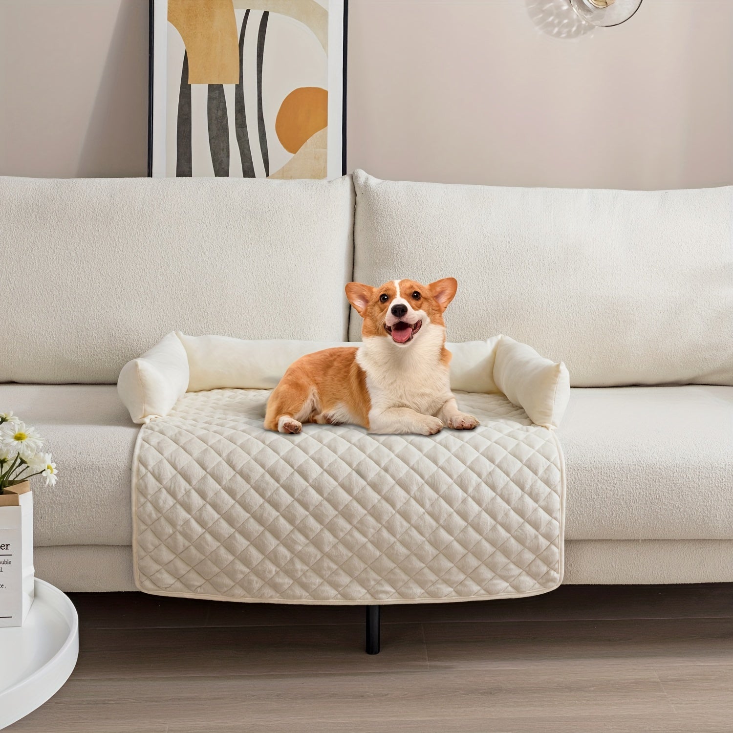 Cama Acolchada para Mascotas Grandes y Medianas, Antideslizante