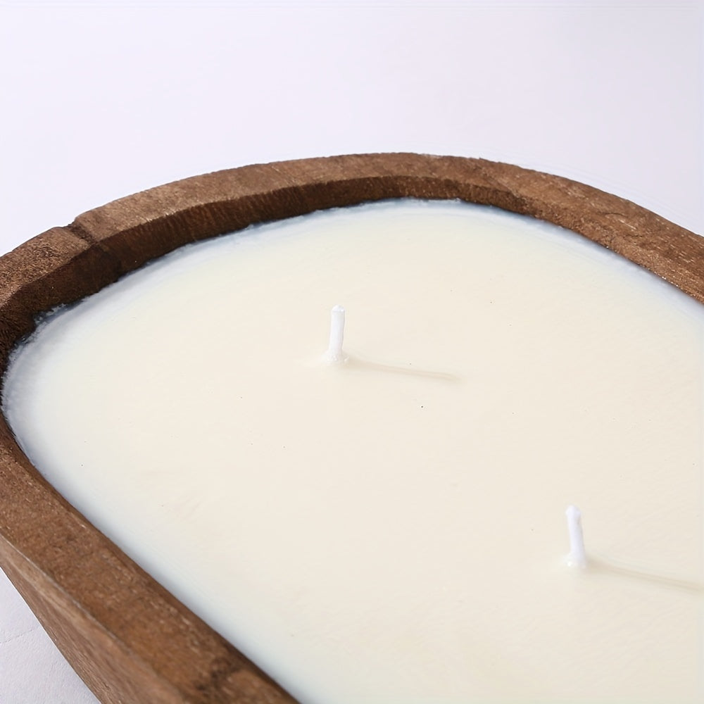 Vela aromática en contenedor de madera en forma de barco