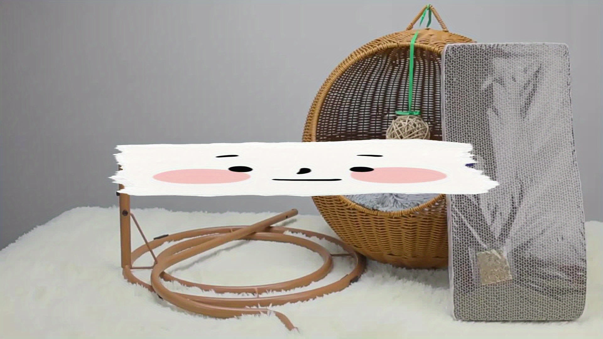 Cama Vintage de Ratán para Mascotas con Cojín Desmontable